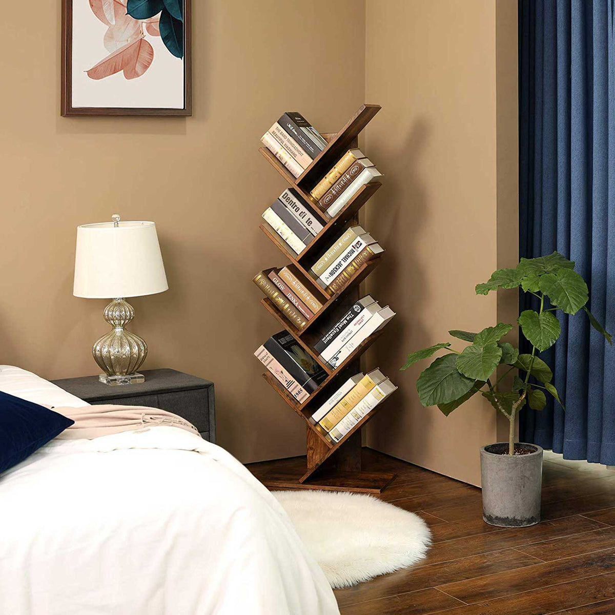 Tree Style Bookshelf | 8-Tier Floor Standing Bookcase