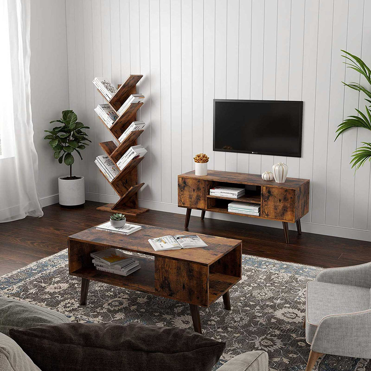 Tree Style Bookshelf | 8-Tier Floor Standing Bookcase