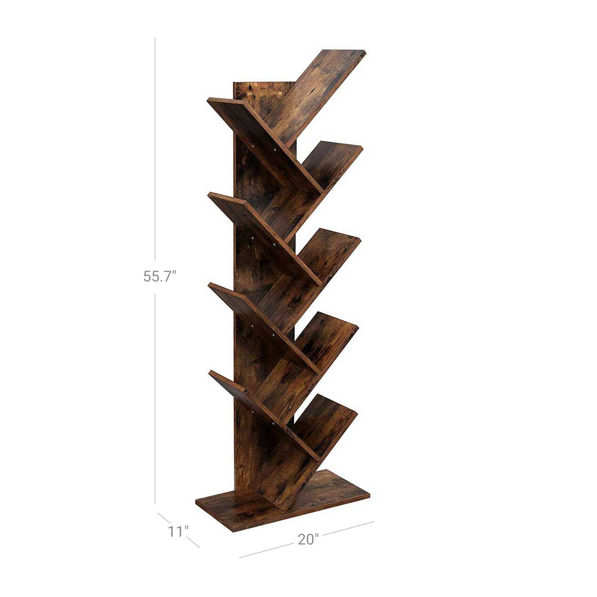 Tree Style Bookshelf | 8-Tier Floor Standing Bookcase