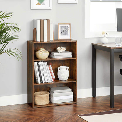 Bookshelf, Open Bookcase with Adjustable Storage Shelves, Floor Standing Unit