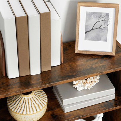 Bookshelf, Open Bookcase with Adjustable Storage Shelves, Floor Standing Unit