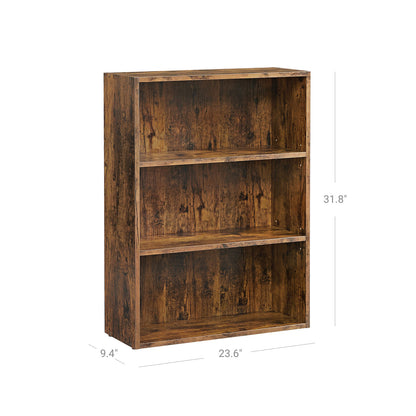 Bookshelf, Open Bookcase with Adjustable Storage Shelves, Floor Standing Unit