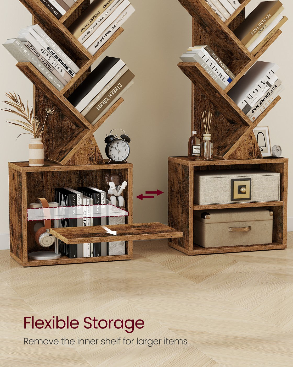 Modern tree bookshelf with cabinet - image 4