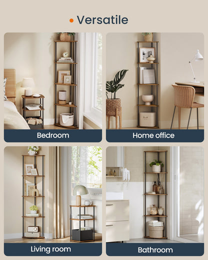 Corner Shelf, Superfast Toolless Assembly, 5-Tier Corner Standing Shelf, Corner Shelf Stand