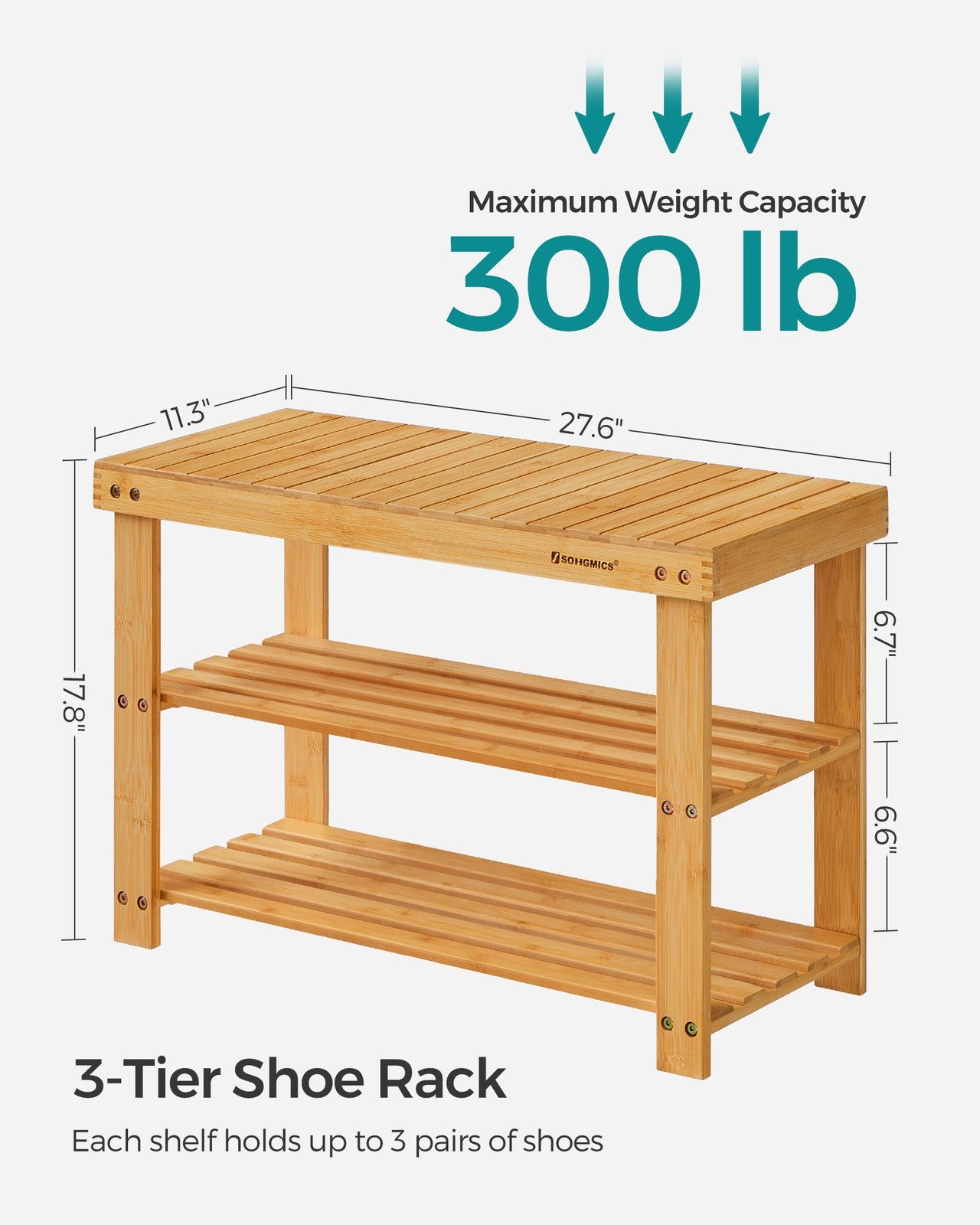 3-Tier Bamboo Shoe Rack Bench - image 22