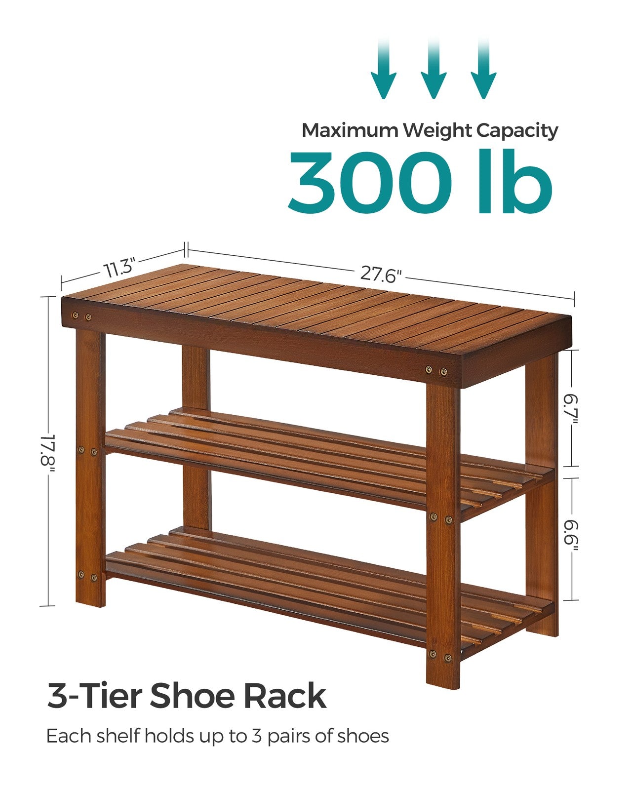 3-Tier Bamboo Shoe Rack Bench - image 38