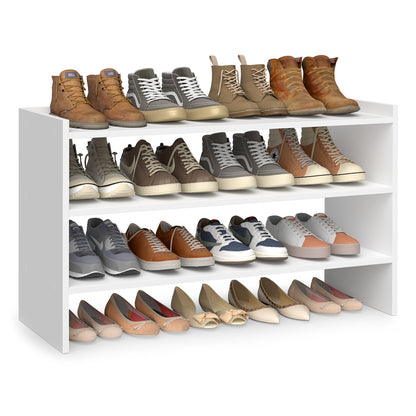 Stackable shoe rack shelf for closet or entryway 2 Tiers - 3 Tiers (32.3"W)