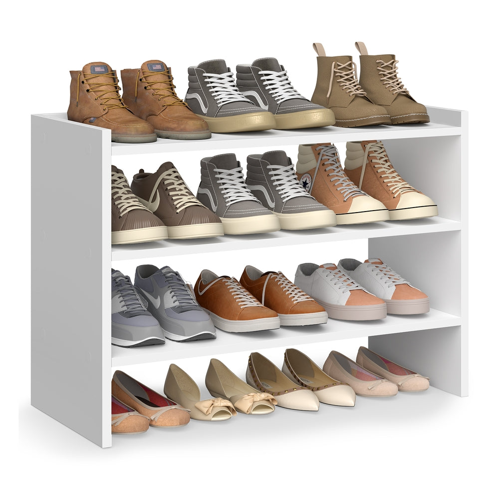 Stackable shoe rack shelf for closet or entryway 2 Tiers - image 24