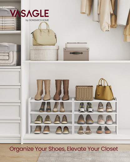 Stackable shoe rack shelf for closet or entryway 2 Tiers - image 16