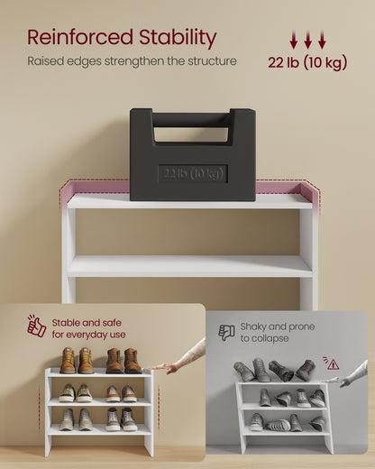 Stackable shoe rack shelf for closet or entryway 2 Tiers - image 18