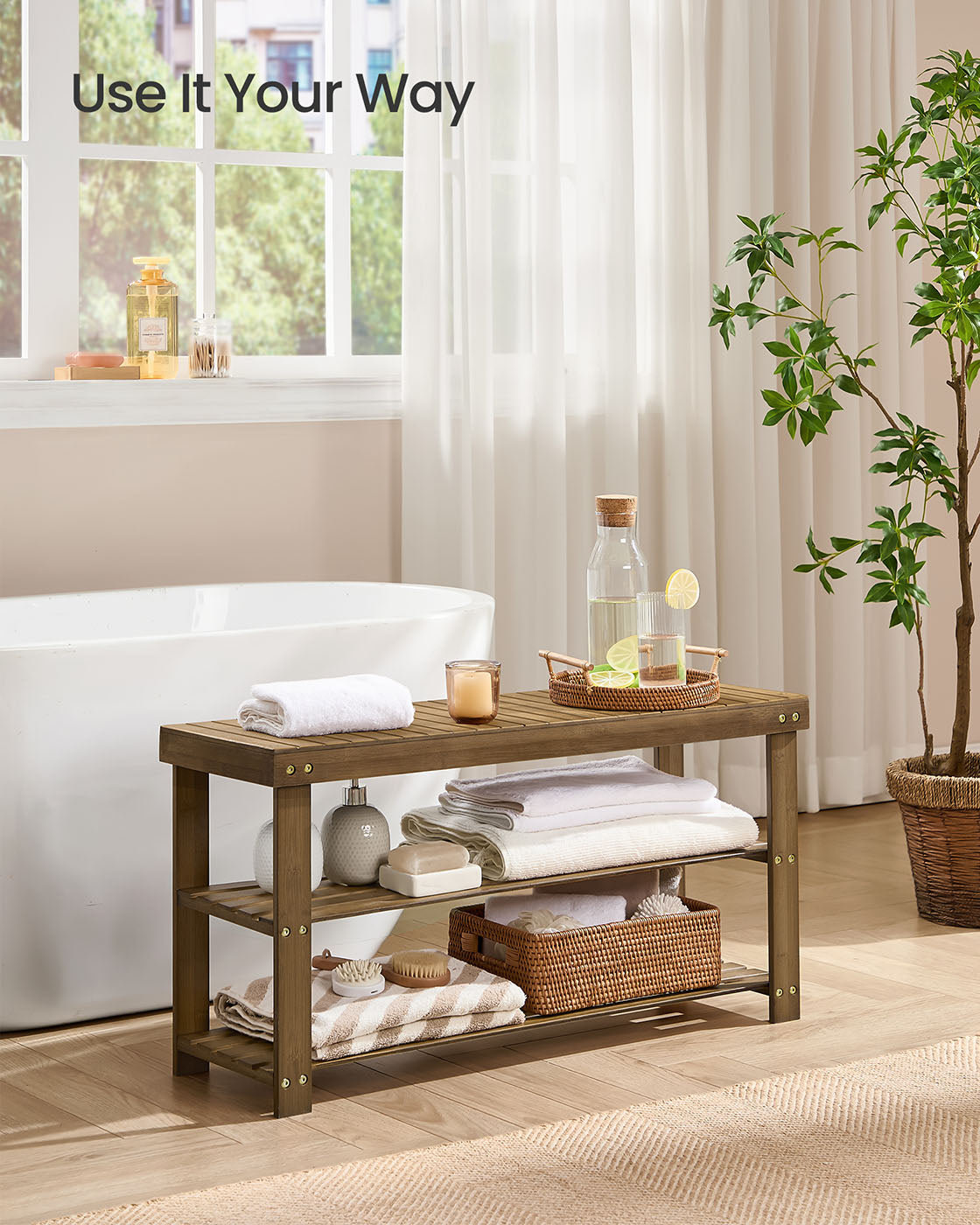 3-Tier Bamboo Shoe Rack Bench - image 57