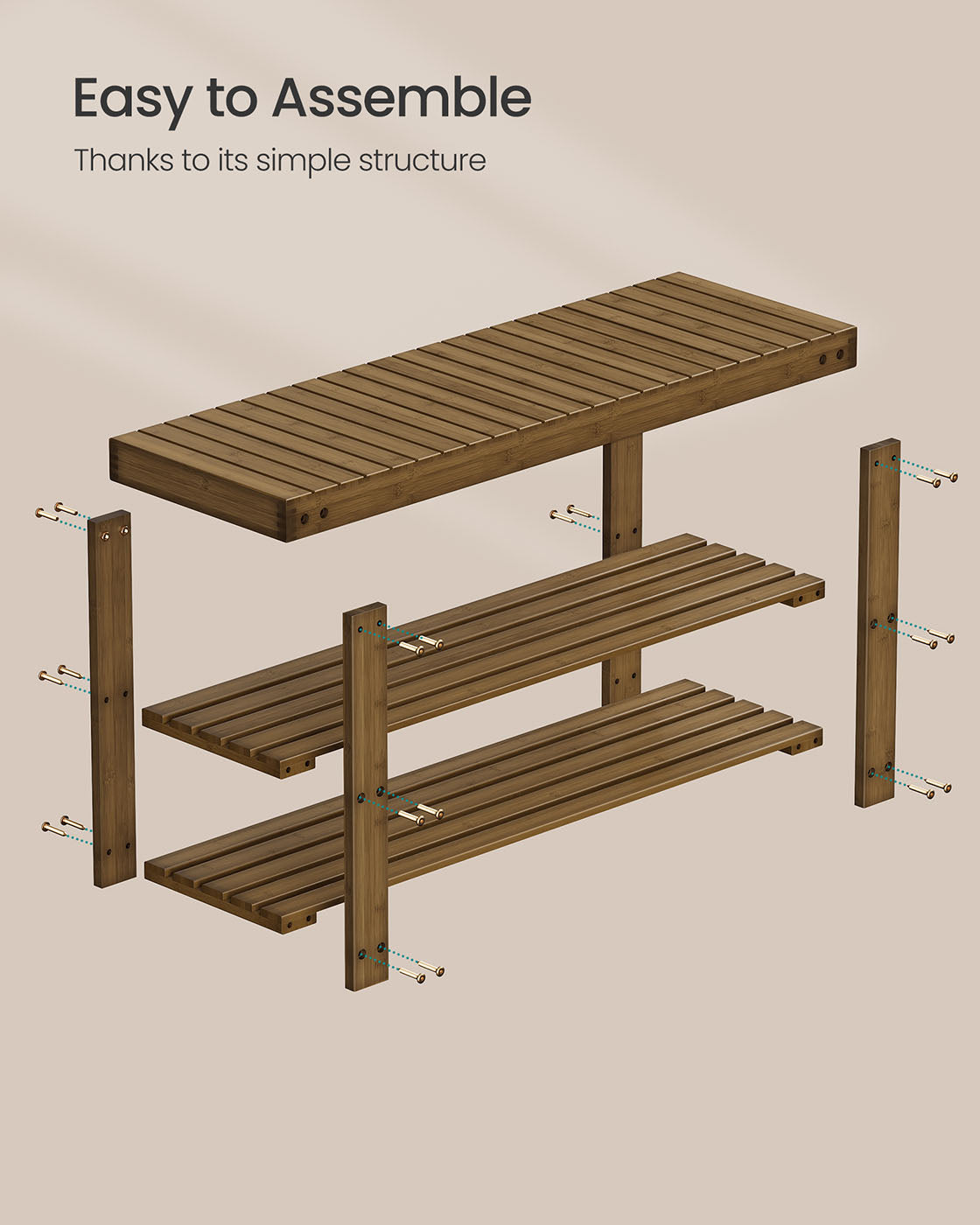 3-Tier Bamboo Shoe Rack Bench - image 59
