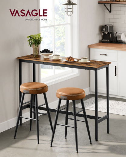 Bar Table, Narrow, 15.7 x 47.2 x 35.4 Inches, Brown and Black - image 2