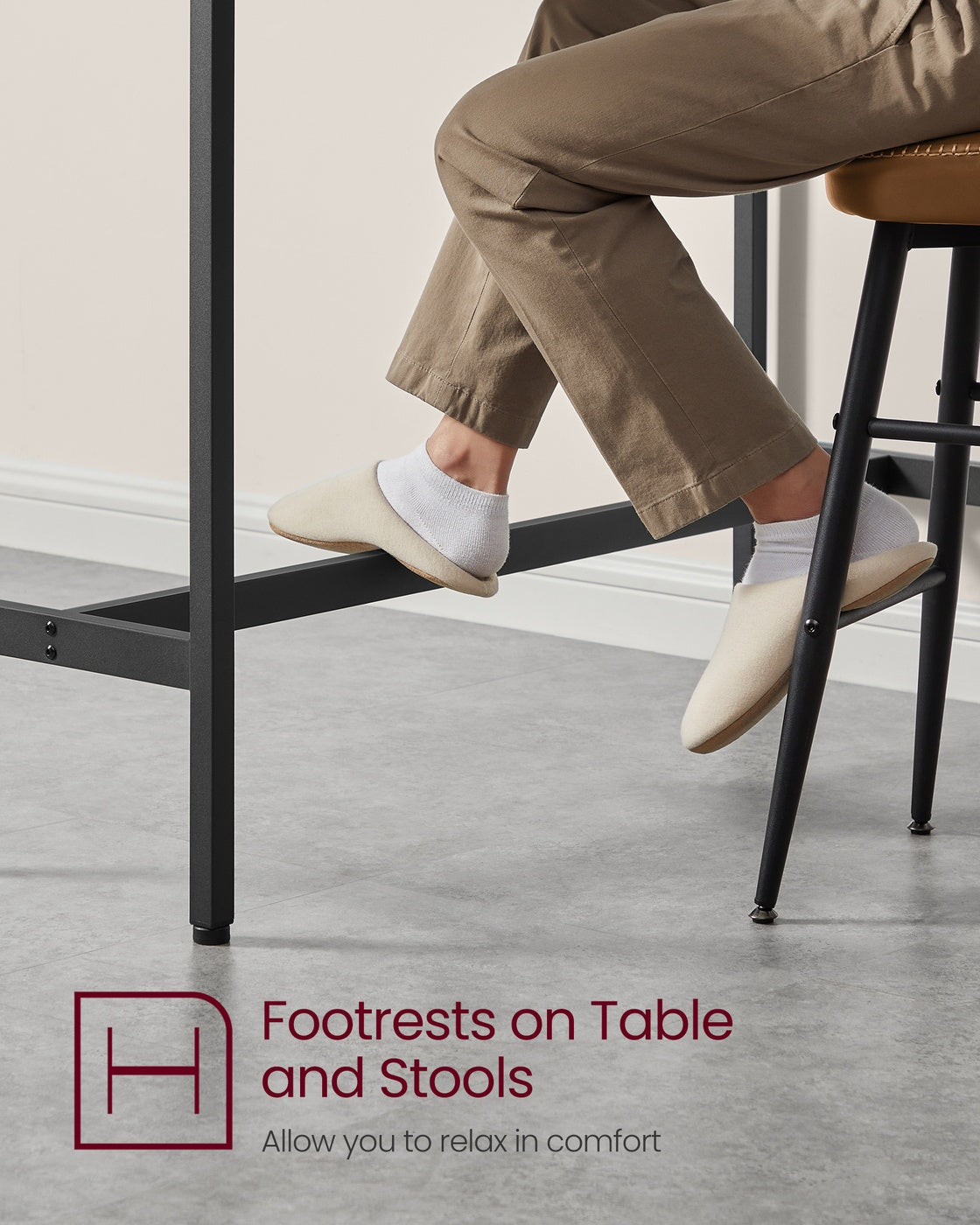 Bar Table, Narrow, 15.7 x 47.2 x 35.4 Inches, Brown and Black - image 5