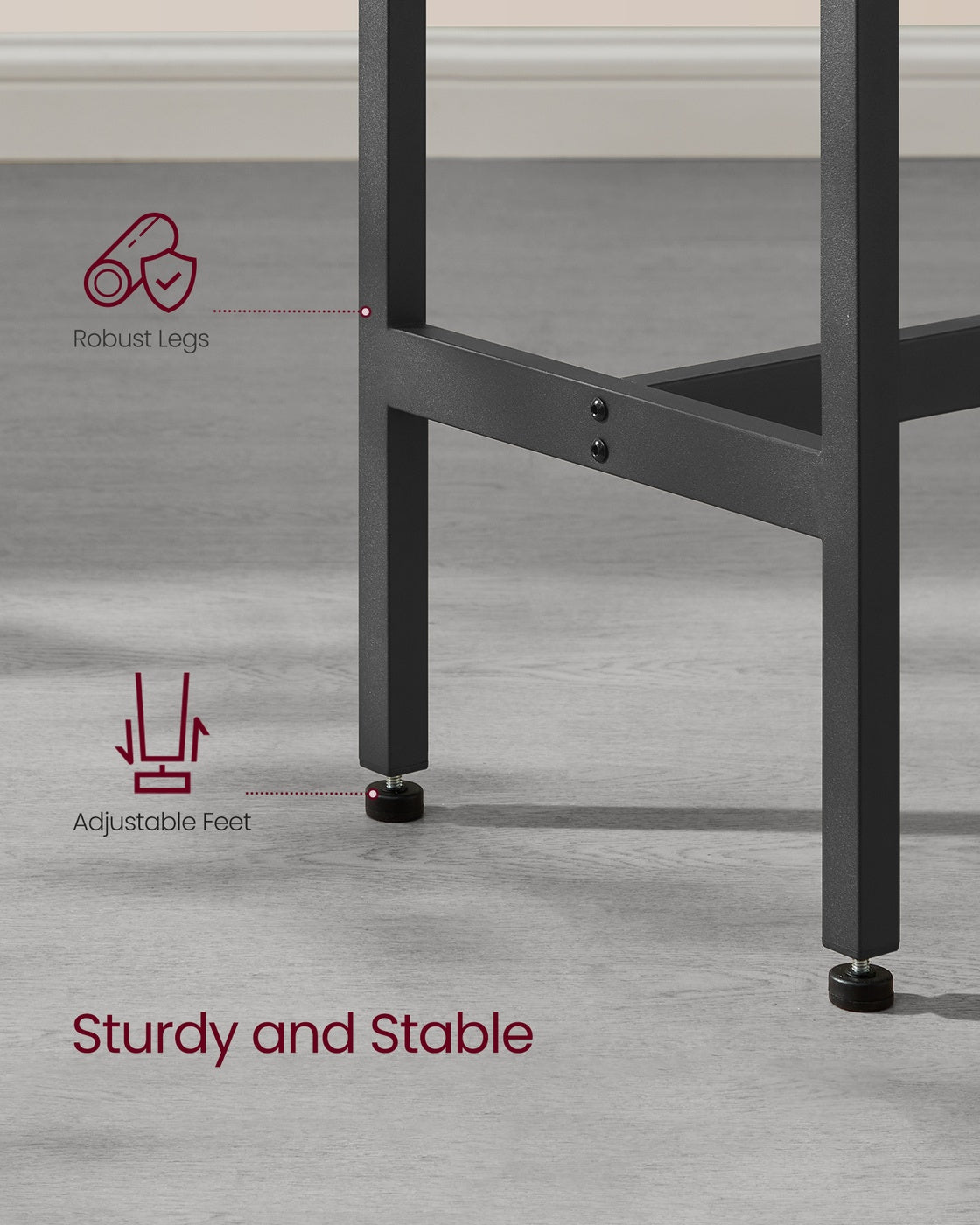 Bar Table, Narrow, 15.7 x 47.2 x 35.4 Inches, Brown and Black - image 7
