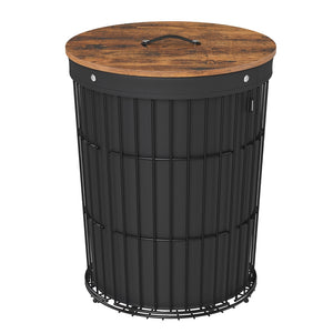 Round Laundry Hamper with Lid, 25 Gallons, Black - image 13