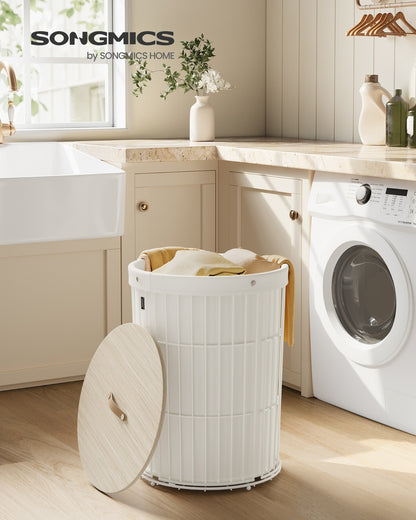Round Laundry Hamper with Lid, 25 Gallons, Black - image 8