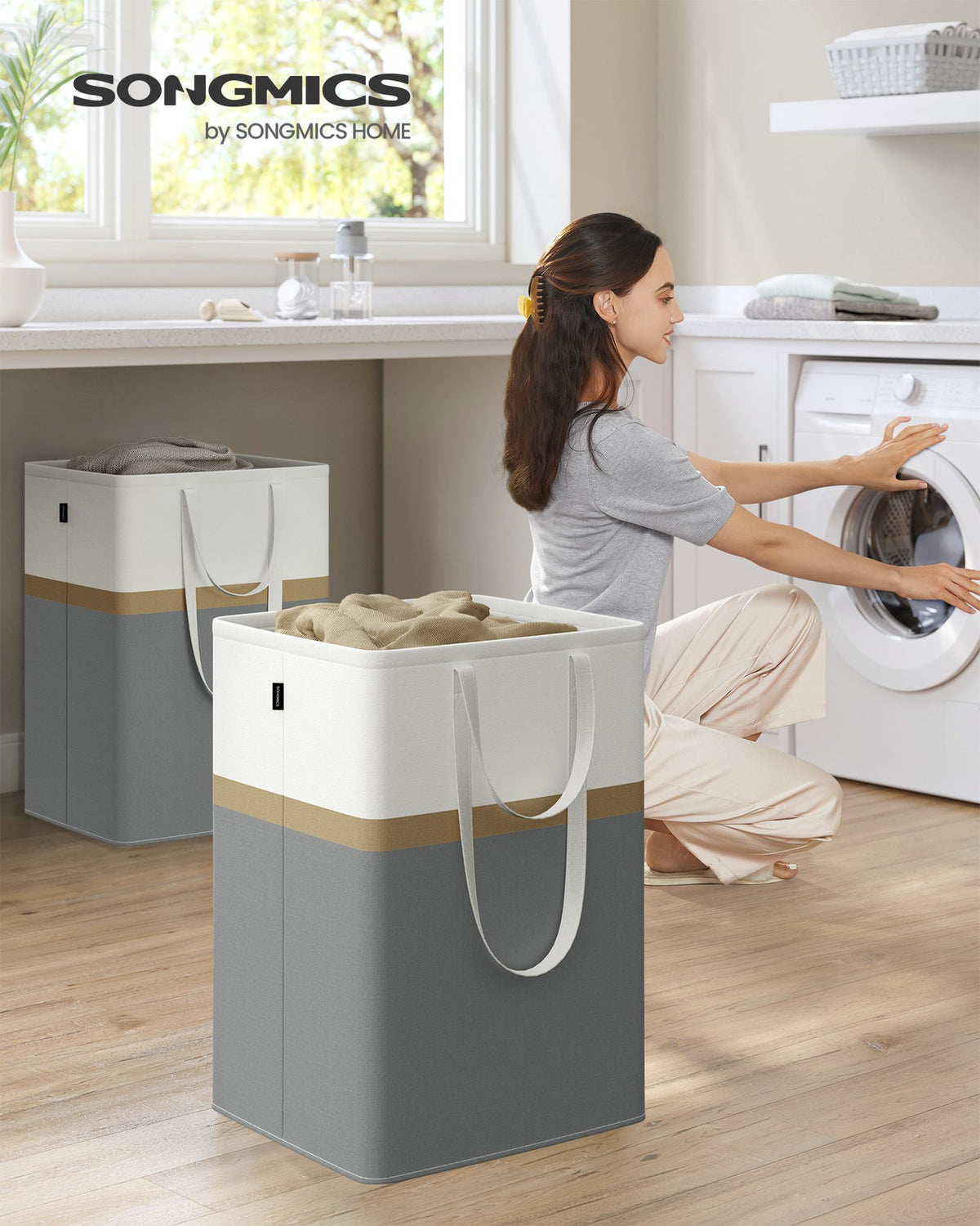Set of 2 Foldable Laundry Hampers 19.8 Gal. - image 9
