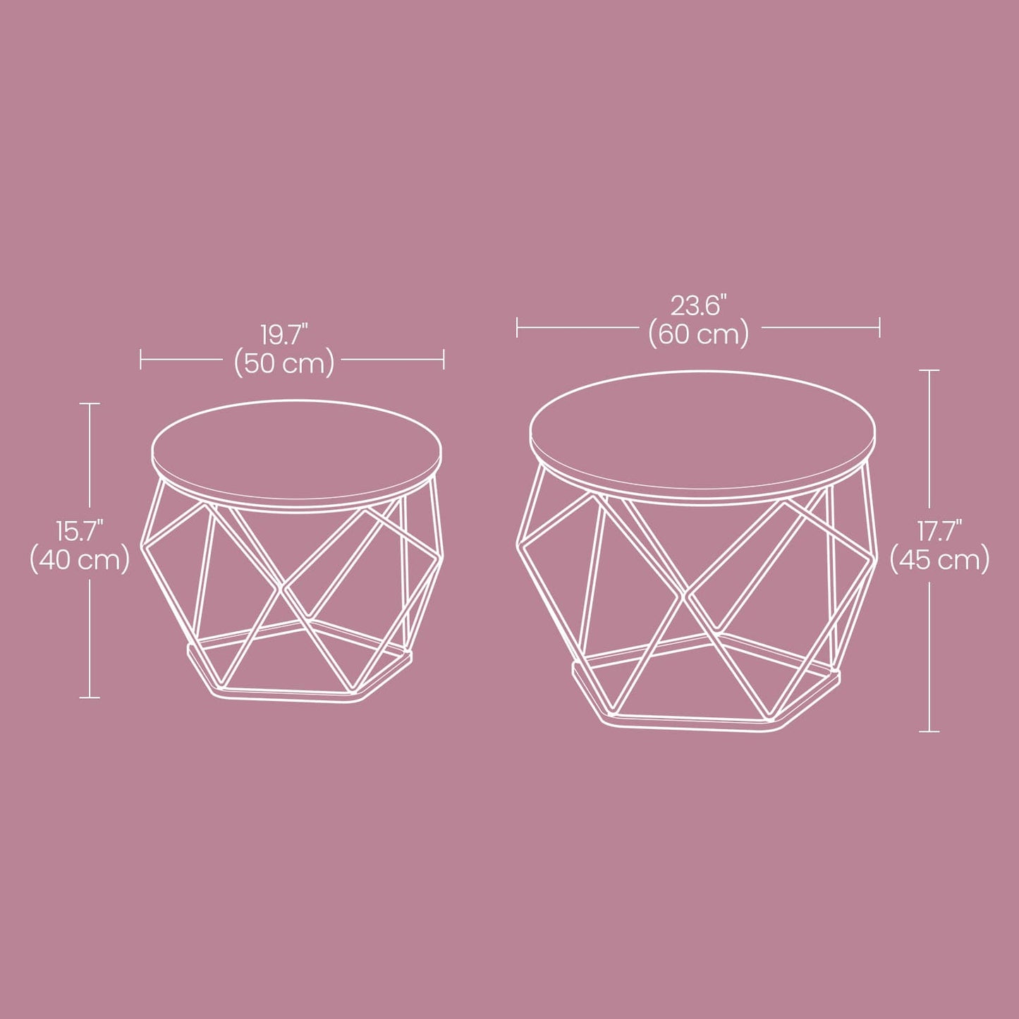 Round coffee table and side table set for living room and office - image 5
