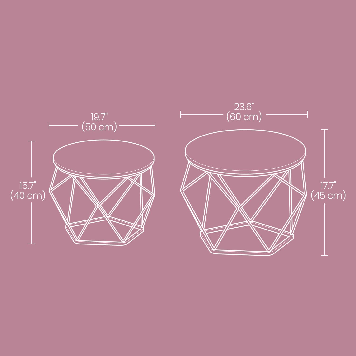 Round coffee table and side table set for living room and office - image 5