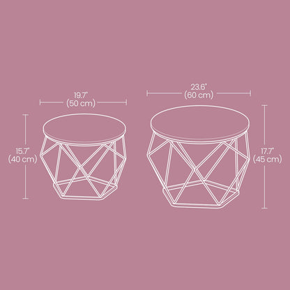 Round coffee table and side table set for living room and office - image 5