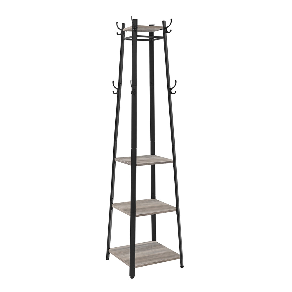 Coat Rack |Hall Trees | Coat Stand with 3 Shelves
