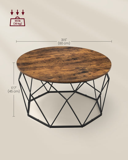 Round Coffee Table with Steel Frame