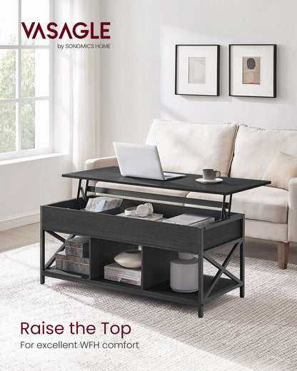 Lift Top Coffee Table with Storage Shelf