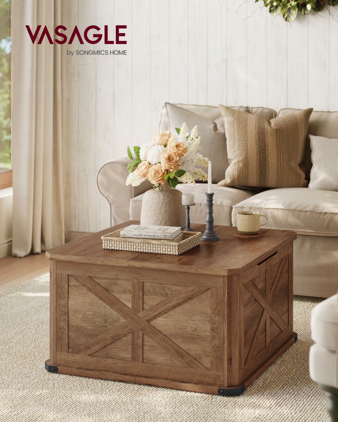 Farmhouse Coffee Table with Storage