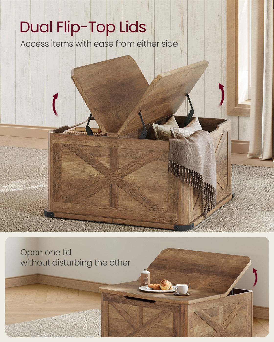 Farmhouse Coffee Table with Storage