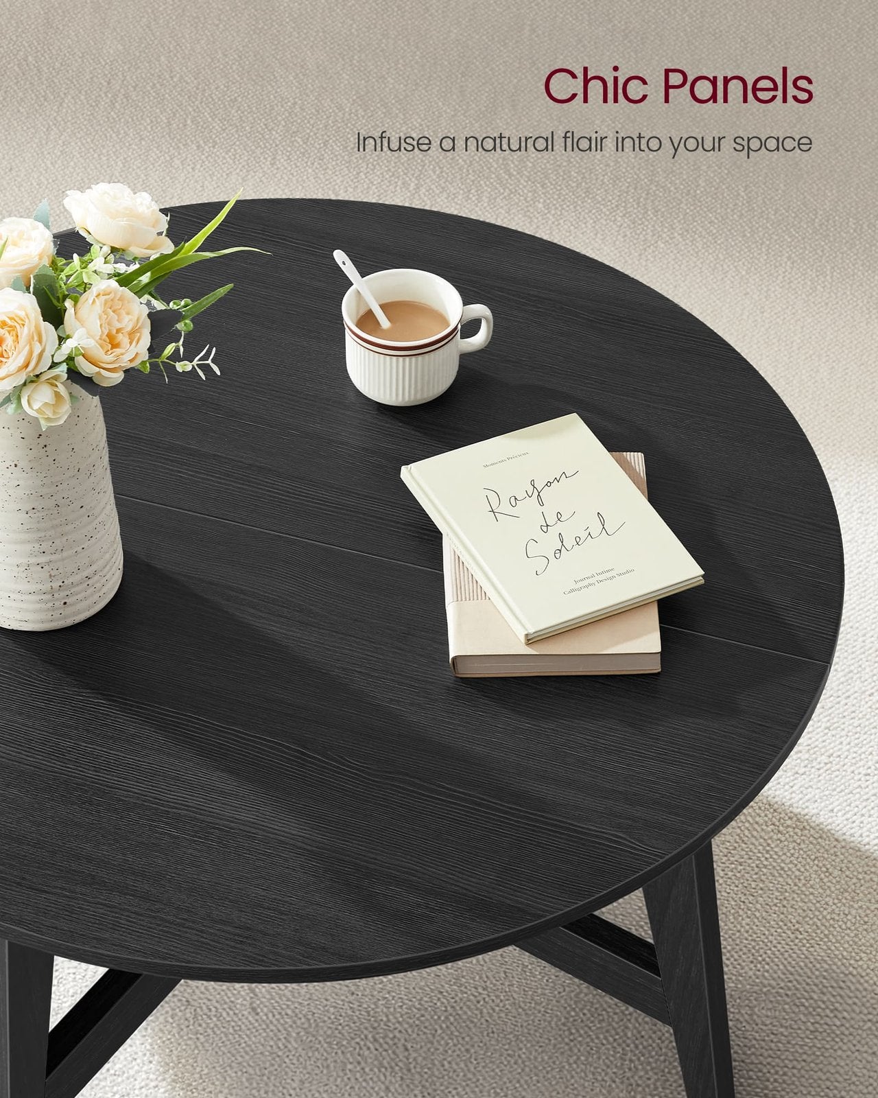 Round Coffee Table, 31.5 Inches, Honey Brown - image 11