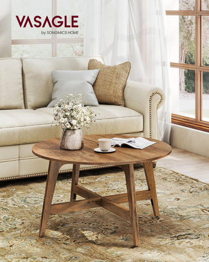 Round Coffee Table, 31.5 Inches, Honey Brown - image 2