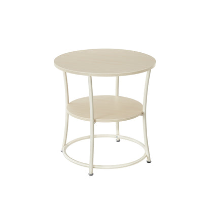 Round End Table with 2 Storage Shelves