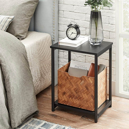 Set of 2 Side Table with Storage Shelf