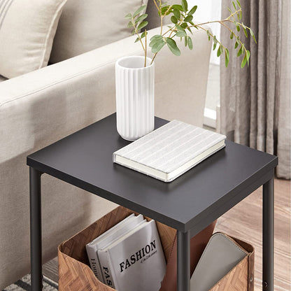Set of 2 Side Table with Storage Shelf