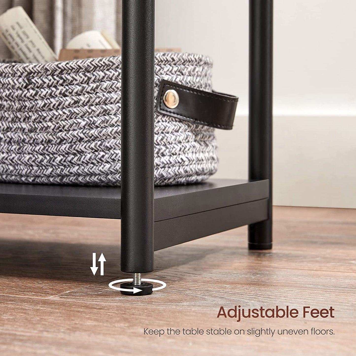 Set of 2 Side Table with Storage Shelf