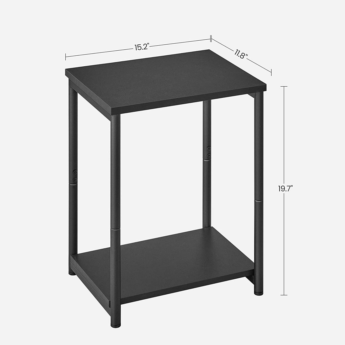 Set of 2 Side Table with Storage Shelf