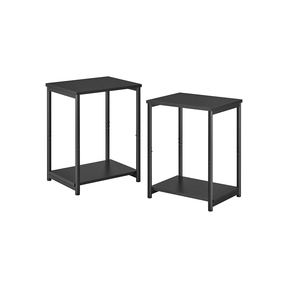 Set of 2 Side Table with Storage Shelf