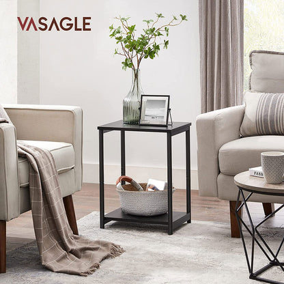Set of 2 Side Table with Storage Shelf