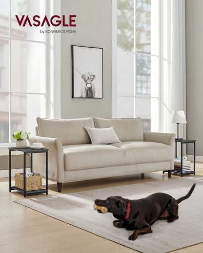 Set of 2 Side Tables Misty Gray and Classic Black