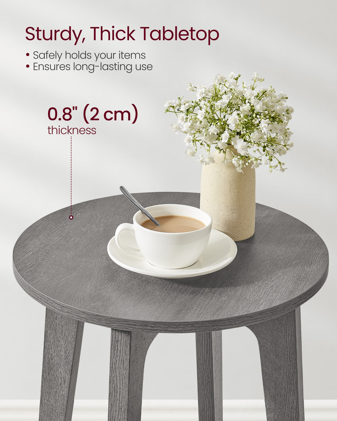 Round End Table with Lower Shelf