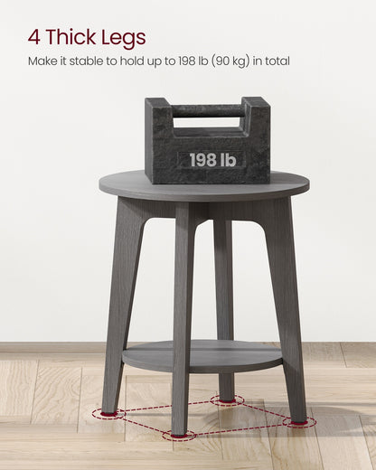 Round End Table with Lower Shelf