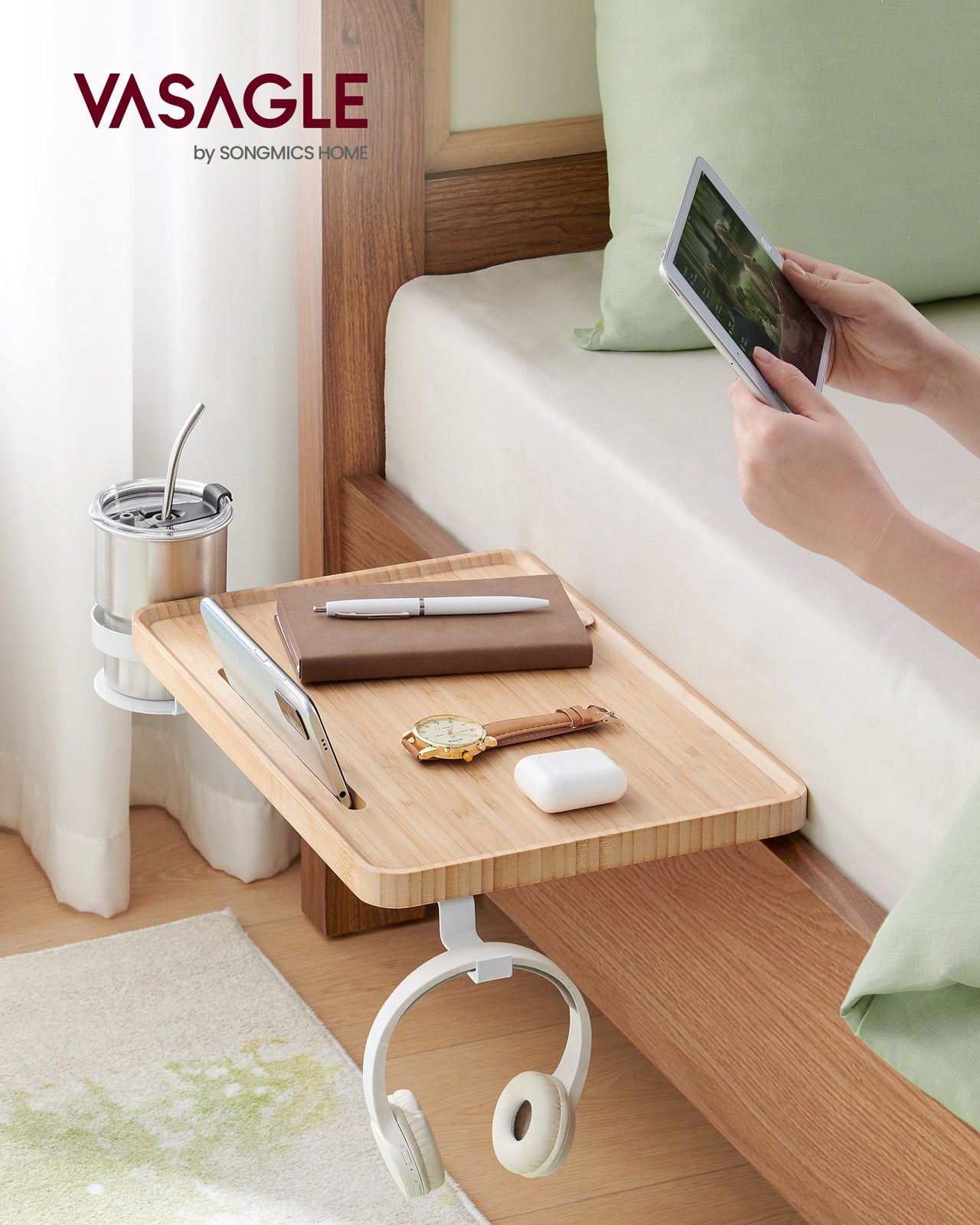 College Dorm Room Essentials Clip On Nightstand Bedside Storage - image 2