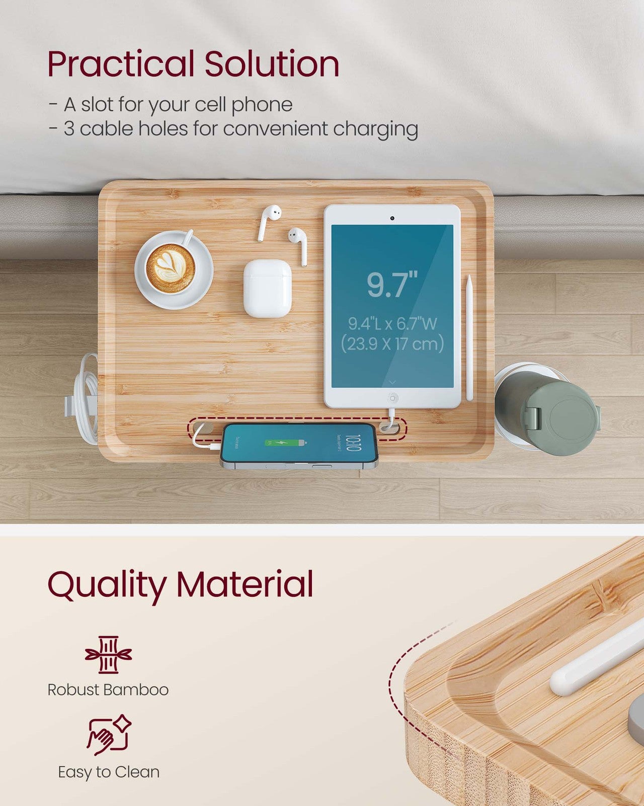 College Dorm Room Essentials Clip On Nightstand Bedside Storage - image 3
