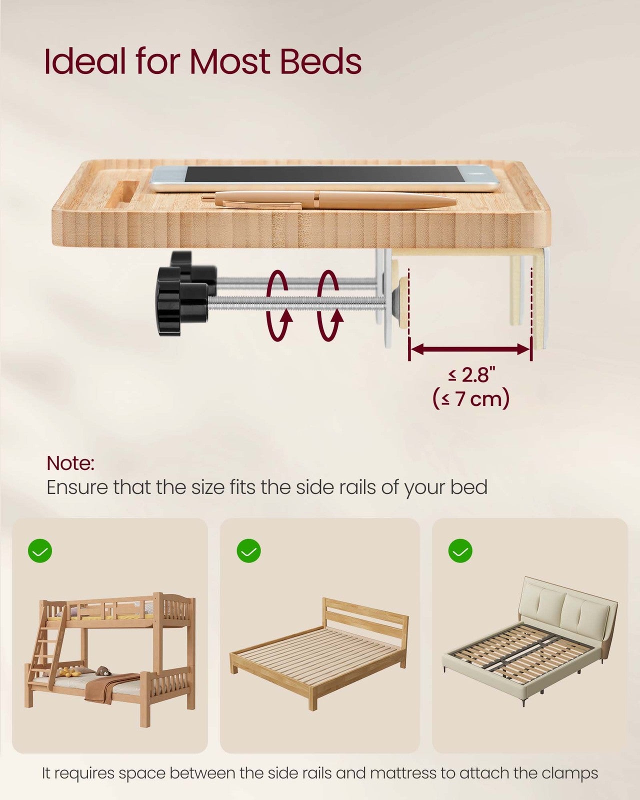 College Dorm Room Essentials Clip On Nightstand Bedside Storage - image 5