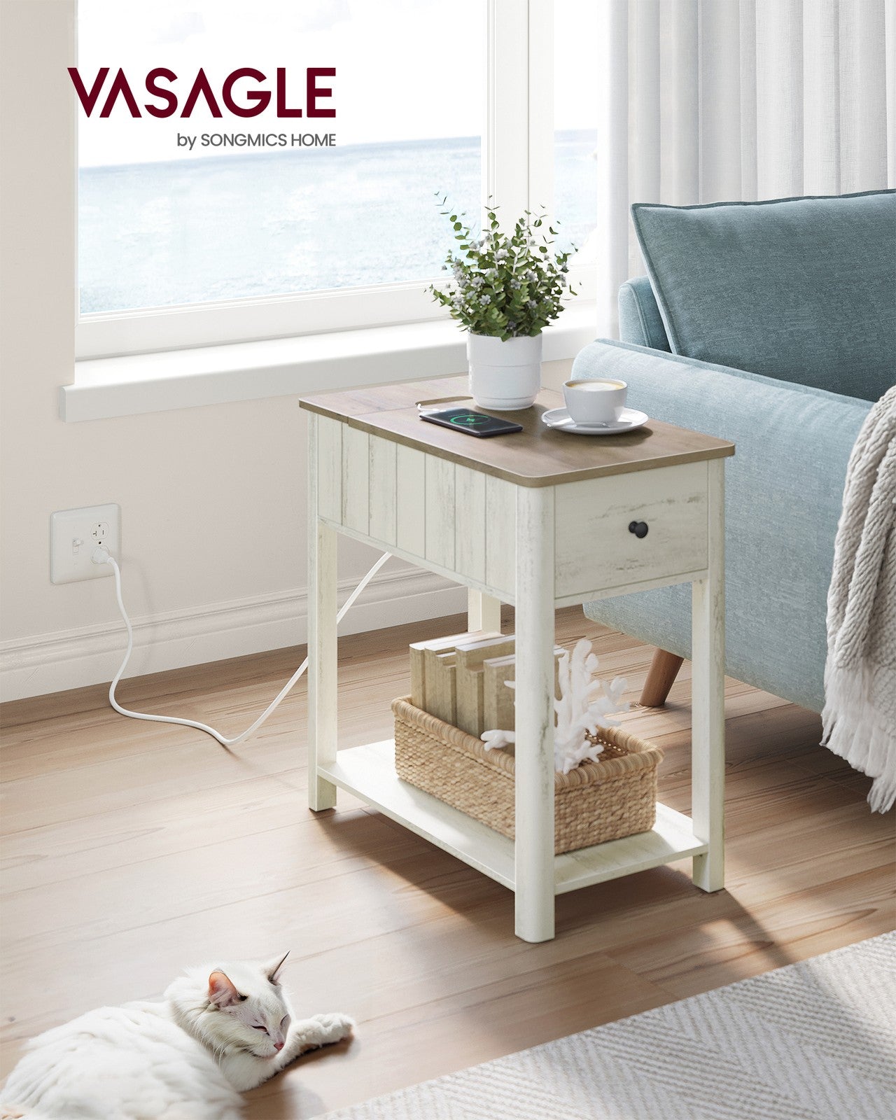 Side Table with Charging Station - image 2