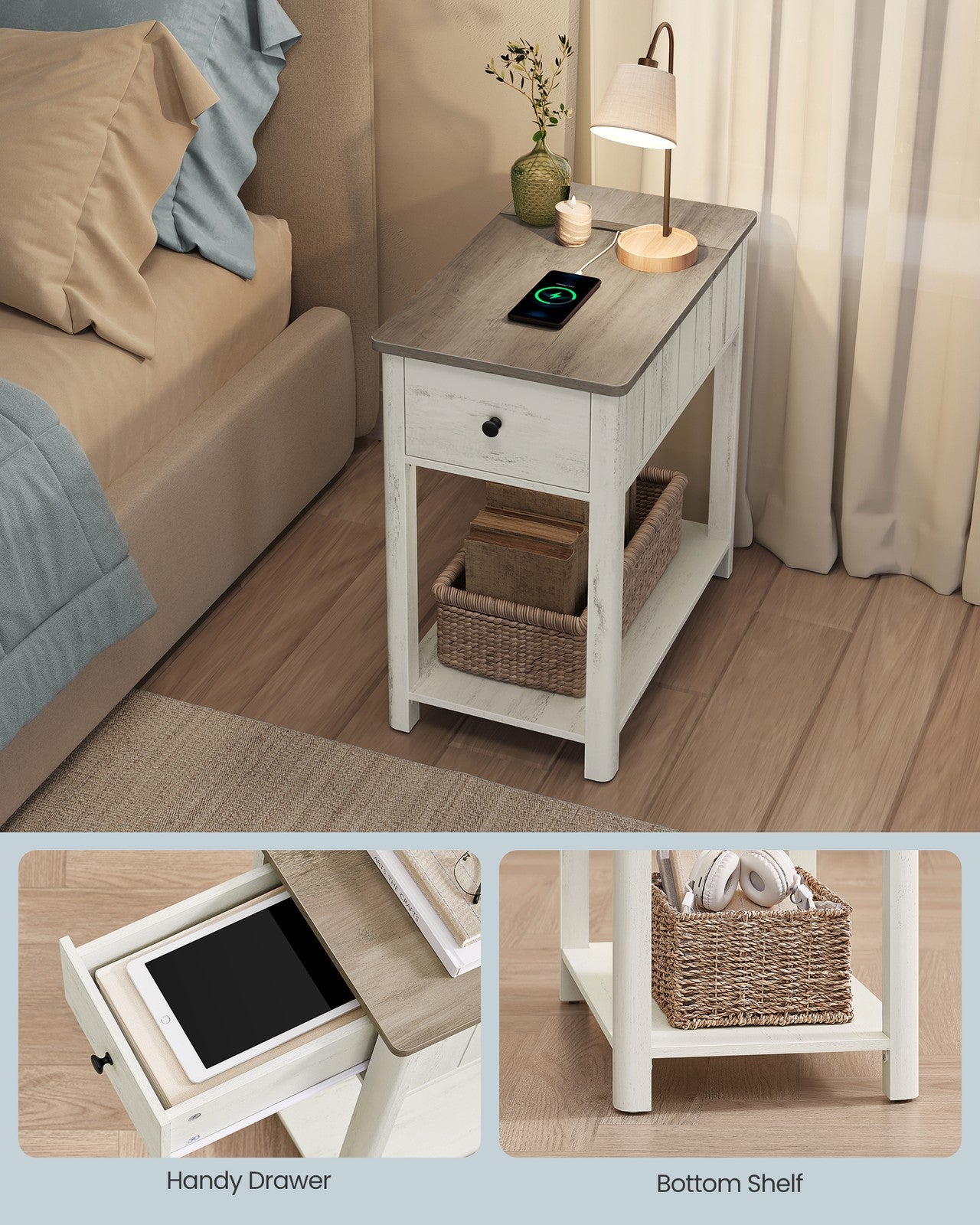 Side Table with Charging Station - image 3