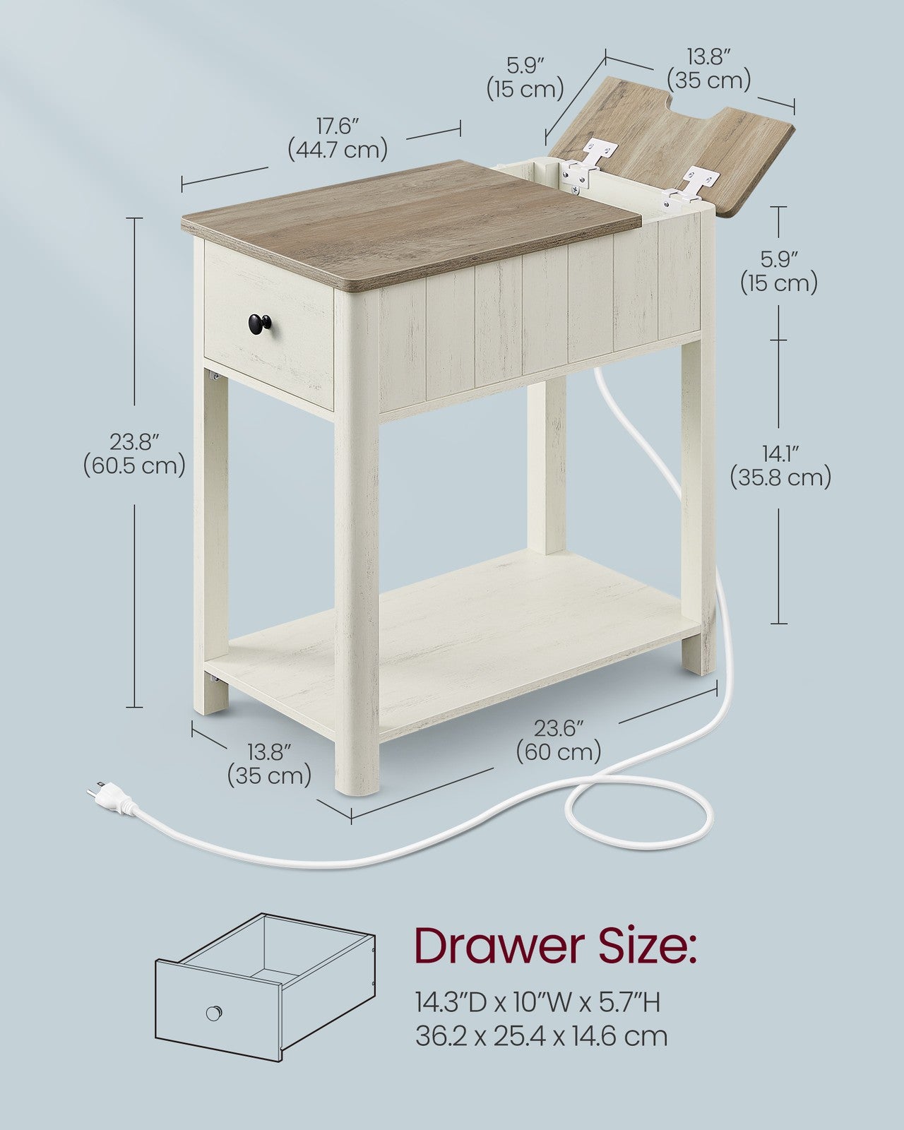 Side Table with Charging Station - image 6