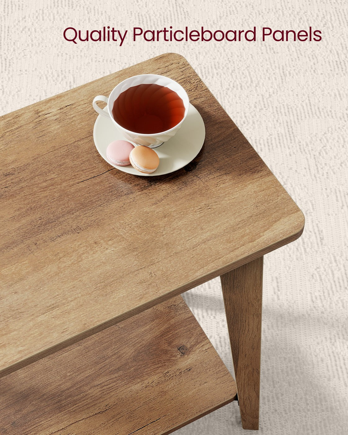 MAEZO Collection - Side Table, 2-Tier Small Rectangular End Table