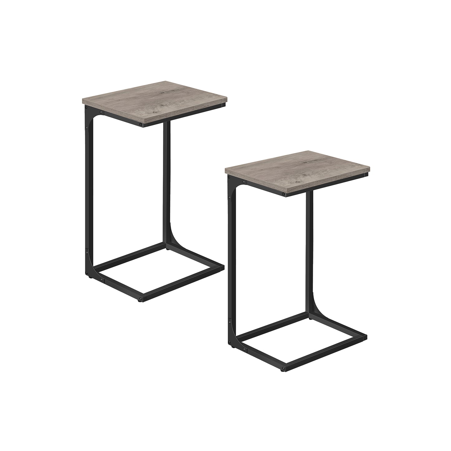 C-Shaped End Table with Metal Frame - HWLEXTRA 
